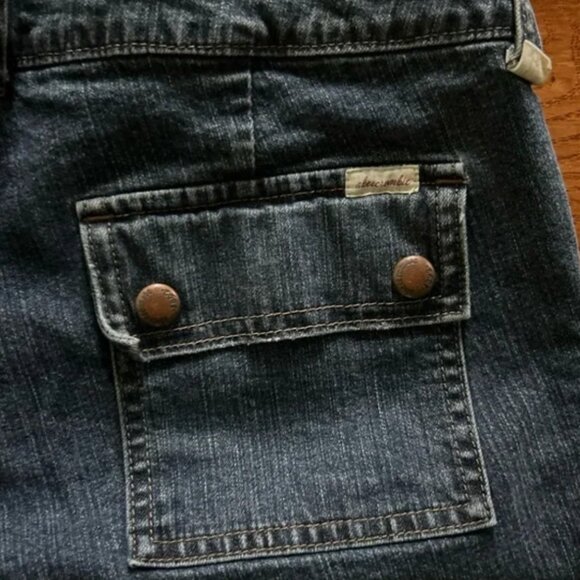 abercrombie kids Jean Shorts Denim Low Rise Stretch Blue Cut Off 16 girls pocket - Picture 4 of 4
